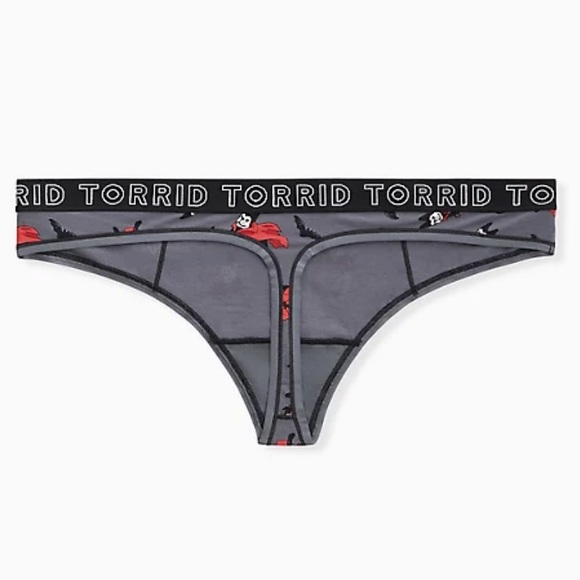 TORRID LOGO DARK GREY VAMPIRE PUP COTTON THONG - Picture 2 of 3